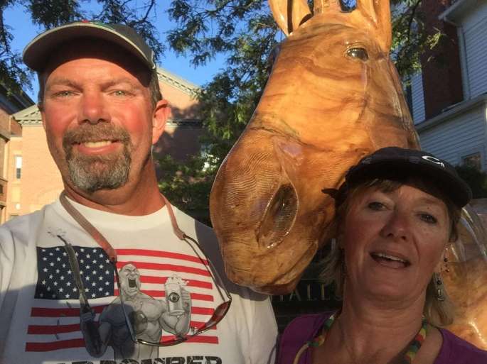 The captains with Erie Canal Sal at Fairport, NY