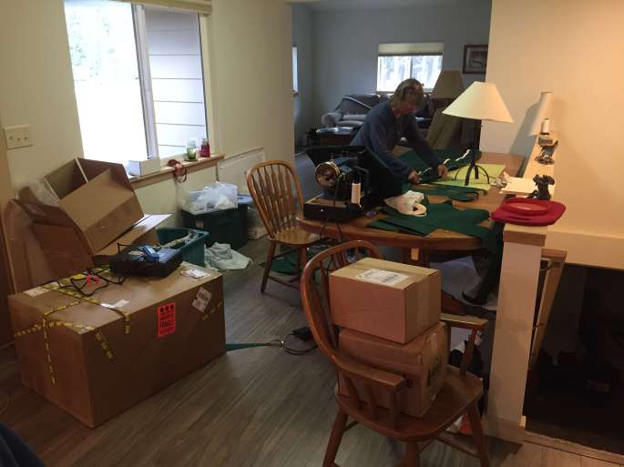 Phebe Sewing Amongst the Chaos