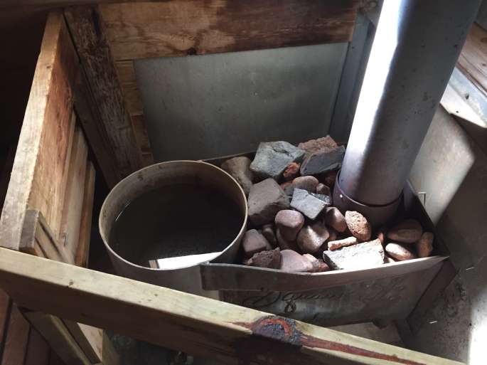 Hot Rocks and Water for the Sauna or Steam Bath